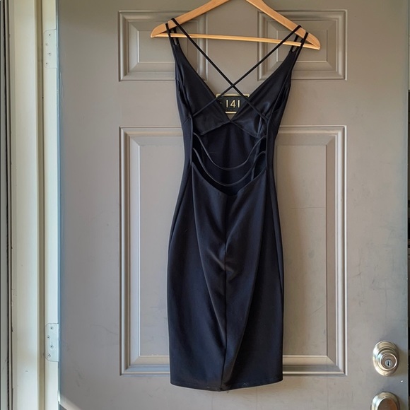 Lulus black mini dress with strapped back - Picture 2 of 3